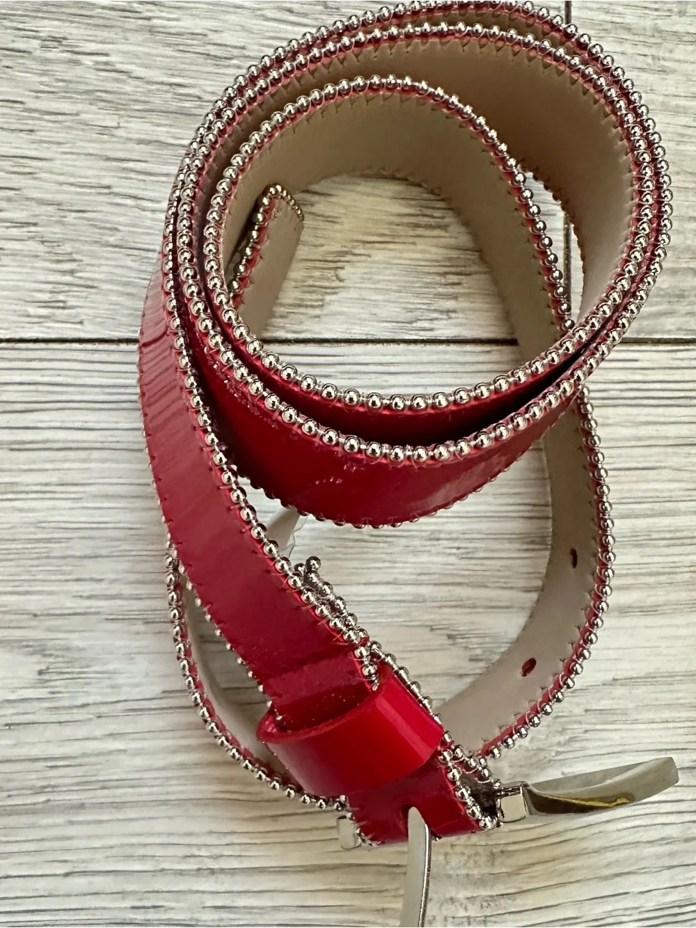 E Women's NWT Calvin Klein Casual red belt size M - Picture 2 of 10